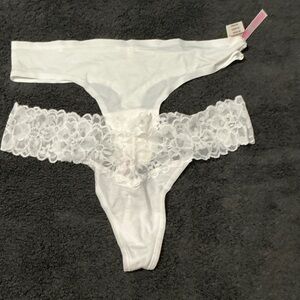 PINK Victoria's Secret White Lace Panty